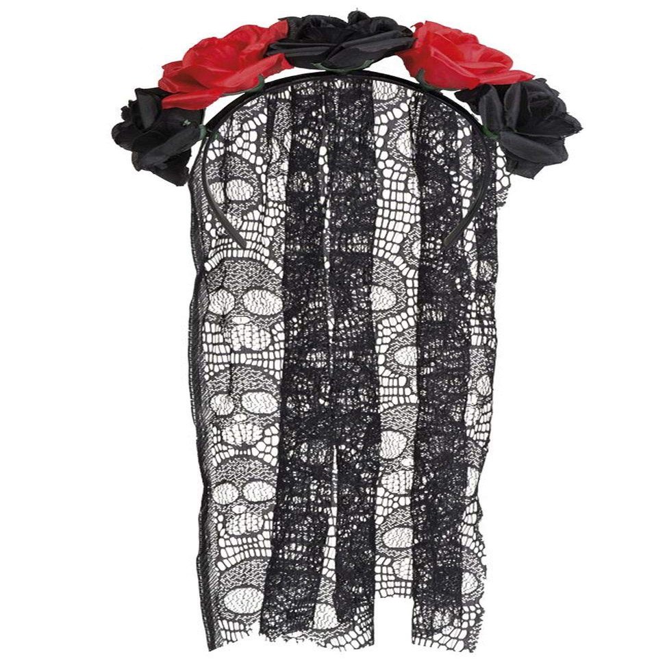 Boland La Rosa Day of The Dead 97064 Headband Black/Red.