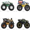 Hot Wheels Monster Trucks 4-Pack, 1:64 Scale Set of 4 Toy Vehicles with Giant Wheels for Kids & Collectors (Styles May Vary) view 3