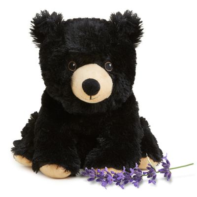 warmies Microwavable & Weighted Stuffed Animals, Black Bear - Heated Stuffed Animal Plushie for Warmth & Comfort - Cute Soft Plush Toys for Adults & Children (Boys, Girls, Babies & Toddlers)