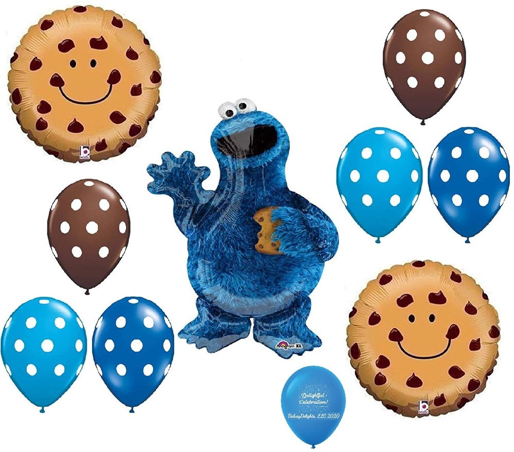 10pc COOKIE MONSTER new BALLOON set CHOCOLATE chip COOKIE ANY OCCASION