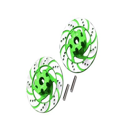 GPM For Traxxas Unlimited Desert Racer 4X4 (#85076-4) Upgrade Parts Aluminum +3mm Hex With Brake Disk With Silver Lining - 1Pr Set Green