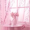 BROSHAN Pink Sheer Curtains 78 inches Long 2 Panels Set- Girls Bedroom Curtains Pretty Printed Curtain Sheers See Through Curtain Drapes for Living Room Nursery Kids Room, Rod Pocket Design view 1