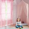 BROSHAN Pink Sheer Curtains 78 inches Long 2 Panels Set- Girls Bedroom Curtains Pretty Printed Curtain Sheers See Through Curtain Drapes for Living Room Nursery Kids Room, Rod Pocket Design view 3