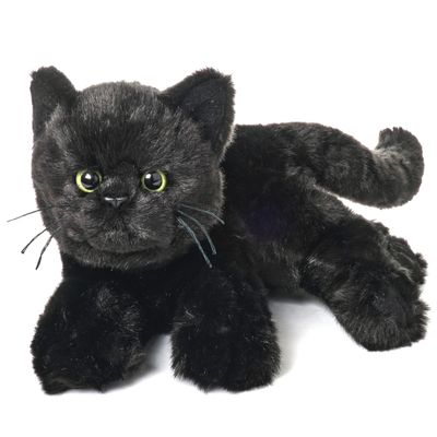 Bearington Jinx Black Cat Plush - 15" Realistic Cat Stuffed Animal with Soft Fur and Lifelike Details for Toddlers - Kitty Stuffed Animals for Girls - Adorable Cuddly Plush Toy Gift for Kids