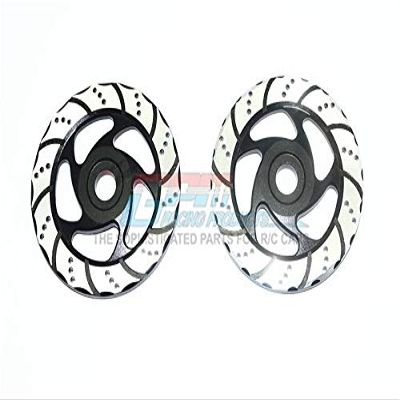 Aluminum Brake Disk With Silver Lining For LOSI 1:6 4WD Super Baja Rey LOS05013 / Super Baja Rey 2.0 LOS05021 Upgrades - Black