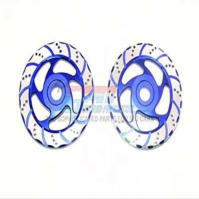 Aluminum Brake Disk With Silver Lining For LOSI 1:6 4WD Super Baja Rey LOS05013 / Super Baja Rey 2.0 LOS05021 Upgrades - Blue