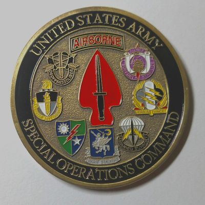 Sine Pari Army Special Operations Command Airborne Military Large Colorized Challenge Art Coin