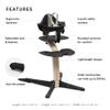Stokke Nomi High Chair, Black/Natural - Inspires Active Sitting - Tool-Free, Seamless Adjustability - Includes Baby Set with Removable Harness for Children 6-24 Months view 2