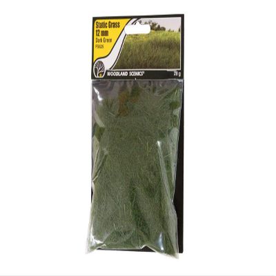 Woodland Scenics FS625 Static Grass, Dark Green 12mm