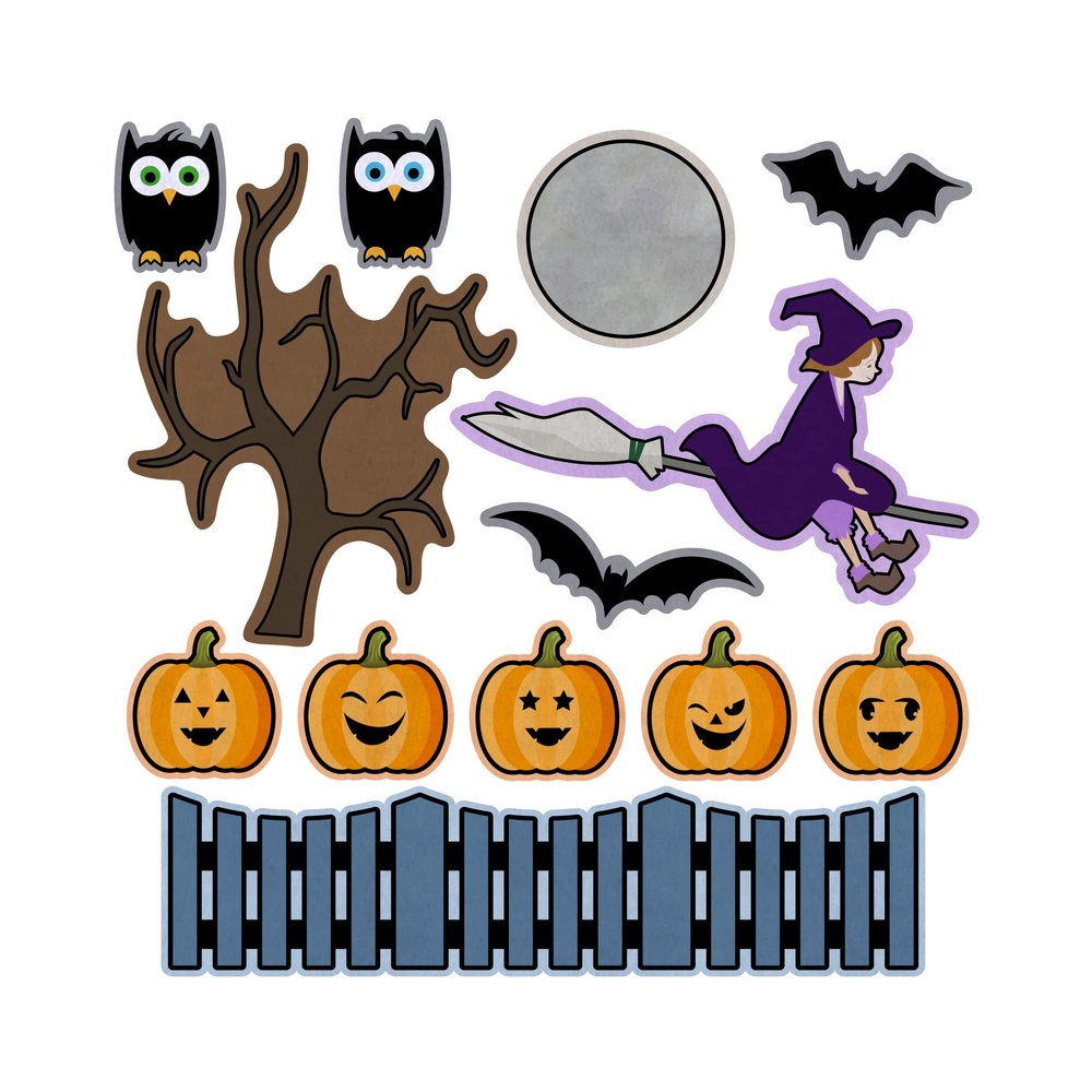 5 Little Pumpkins Halloween Nursery Rhyme Felt Play Art Set Flannel Board Story Storyboard Pieces