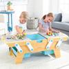 KidKraft Building Bricks Play N Store Wooden Table, Children's Toy Storage with Bins, 200+ Building Blocks Included, Natural, Gift for Ages 3+ view 2