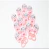 AMORESCREATIONS - Decorated Baby Shower Party Favors - Baby Rattle with Sticker and Bow TIE Ribbon - Party FAVORS/12 Pieces PER Pack (Elephant Pink) view 1