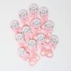 AMORESCREATIONS - Decorated Baby Shower Party Favors - Baby Rattle with Sticker and Bow TIE Ribbon - Party FAVORS/12 Pieces PER Pack (Elephant Pink) view 3
