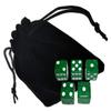Cyber-Deals Set of (5) 16mm Dice Standard Transparent Square Cornered with Black Velvet Cloth Pouch Bag (Green) view 2