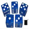 Cyber-Deals Set of (5) 16mm Dice Standard Transparent Square Cornered with Black Velvet Cloth Pouch Bag (Blue) view 1
