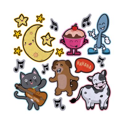 Hey Diddle Diddle Nursery Rhyme Felt Play Art Set Flannel Board Story Storyboard Pieces