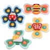 4Pcs Spinning Baby Bath Toys 12-18 Months, Suction Cup Spinner Toys for Baby, Silicone Spinners Sensory Toys for Toddlers 1-3, Airplane Car Travel Table & Window Toy for Infant view 1