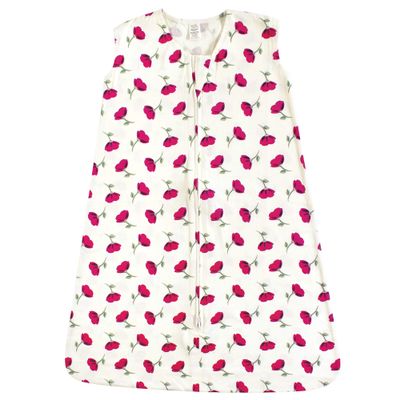 Touched by Nature Unisex Baby Organic Cotton Sleeveless Wearable Sleeping Bag, Sack, Blanket, Petals, 6-12 Months