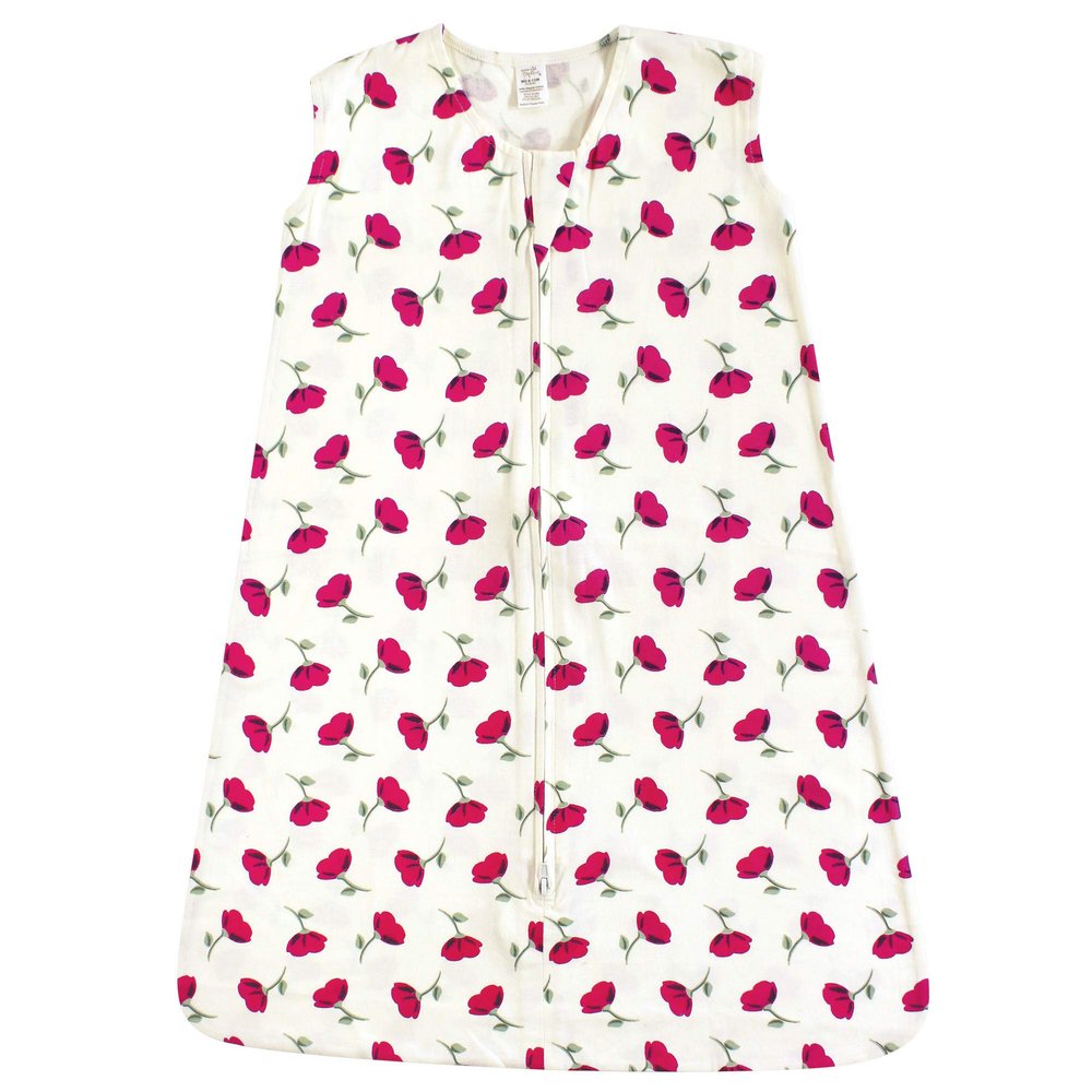 Touched by Nature Unisex Baby Organic Cotton Sleeveless Wearable Sleeping Bag, Sack, Blanket, Petals, 6-12 Months