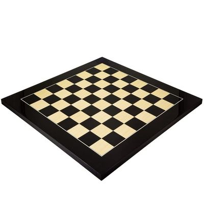 21.7 Inch Gloss Black Anegre and Maple Deluxe Chess Board