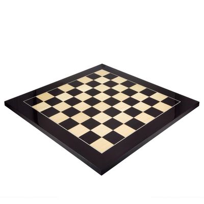 23.6 Inch Gloss Black Anegre and Maple Deluxe Chess Board