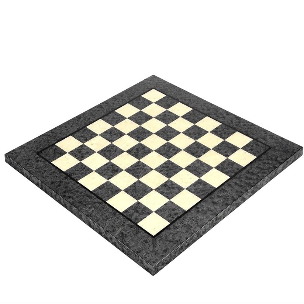 16.75 Inch Dark Grey Erable and Elm Wood Luxury Chess Board