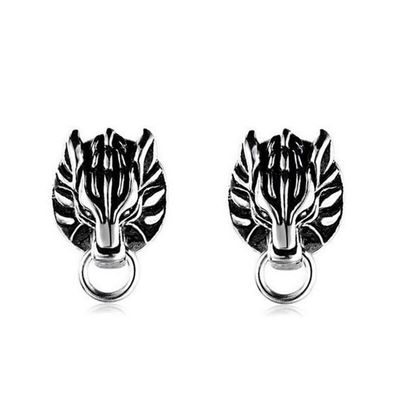 New 2PCS Cloud Wolf Earring Earnail Silver ear stud Cosplay Earrings Prop Gifts