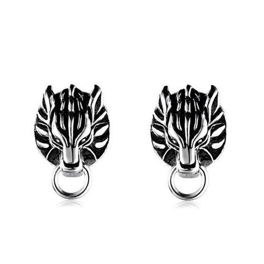 New 2PCS Cloud Wolf Earring Earnail Silver ear stud Cosplay Earrings Prop Gifts