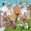 500 Piece Jigsaw Puzzle for Adults, Teens and Kids - Christmas at Chaos Farm - Funny Cartoon Jigsaw Puzzle, 1000 Piece Family Games view 1