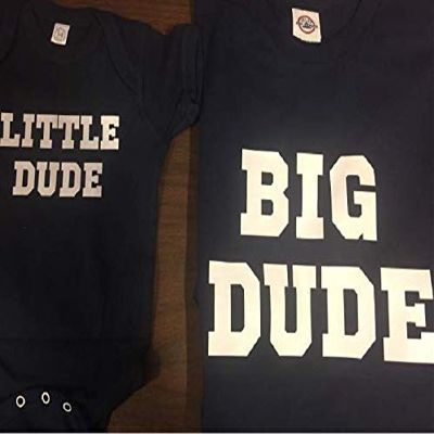 Matching Father Son Shirt Set Big Dude Little Dude Baby Onesie one Piece