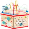 Wooden Activity Cube XL Size by Small Foot  Classic 7-Sided Interactive Toy with Bead Maze, Puzzle, Shape Sorter, Clock & Wheels - Develops Kids Dexterity, Motor Skills  Age 12+ months view 1