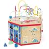 Wooden Activity Cube XL Size by Small Foot  Classic 7-Sided Interactive Toy with Bead Maze, Puzzle, Shape Sorter, Clock & Wheels - Develops Kids Dexterity, Motor Skills  Age 12+ months view 2