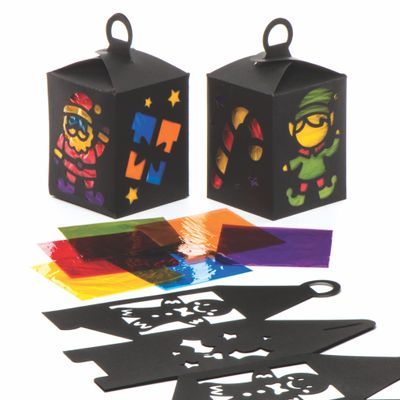 Baker Ross AR798 Christmas Lantern Kits - Pack of 4, for Kids Christmas Arts and Crafts