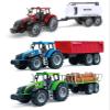 Mozlly Friction Powered Farm Tractor Trailer Toy Set - 16-inch Trailer Toys for Boys and Girls, Red Water Tank, Blue Farm Tractor, and Green Log Truck Toy (3 Sets) view 1