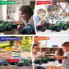 Mozlly Friction Powered Farm Tractor Trailer Toy Set - 16-inch Trailer Toys for Boys and Girls, Red Water Tank, Blue Farm Tractor, and Green Log Truck Toy (3 Sets) view 4
