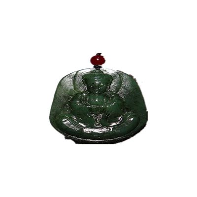 2.2" China Certify Nature Nephrite Hetian Jade Blessing Gwuanyin Neckalce Pendants