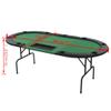 vidaXL 9-Player Folding Poker Table with Cup Holders and Dealer Tray - 3-Fold Oval Green Game Table for Home Poker Games, Made from Durable MDF and Polyester Upholstery, Easy Assembly view 3