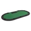 vidaXL 9-Player Folding Poker Table with Cup Holders and Dealer Tray - 3-Fold Oval Green Game Table for Home Poker Games, Made from Durable MDF and Polyester Upholstery, Easy Assembly view 4