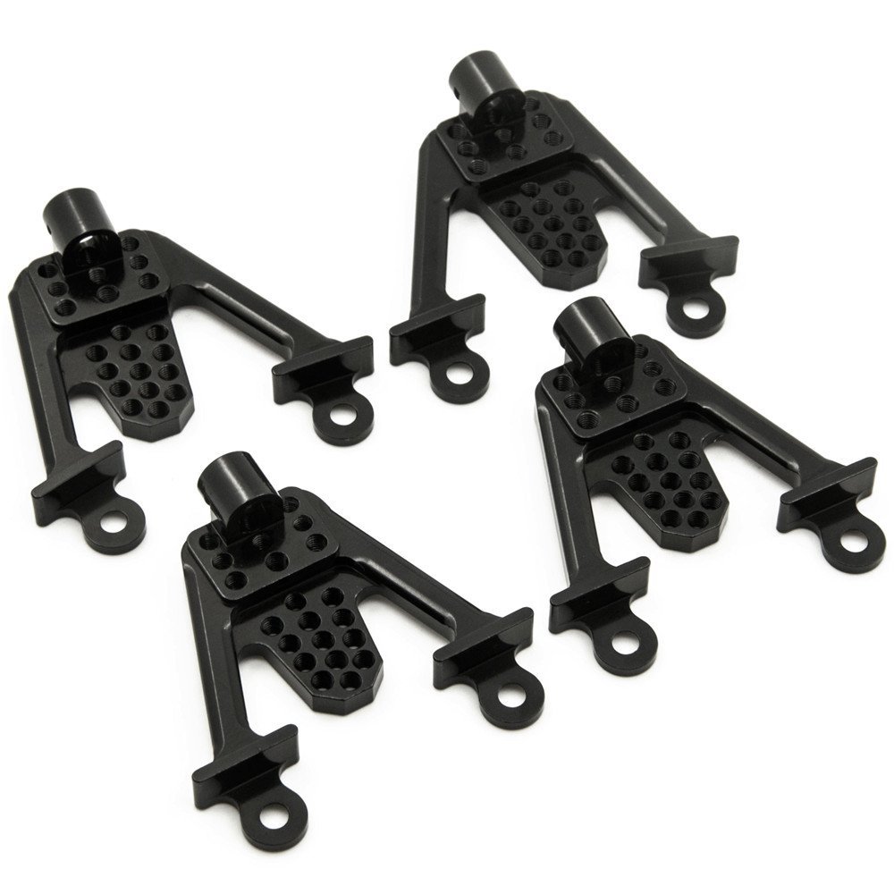 4Pcs Aluminum Front & Rear Suspension Shock Mount Lift Set for 1/10 RC Axial SCX10 (Black)