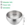E-far Bowls for Kids Toddlers, 12 Ounce Double-deck 18/10 Stainless Steel Bowls for Baby Children, Healthy & Matte Finish, Insulated & Shatterproof - Set of 4 view 2