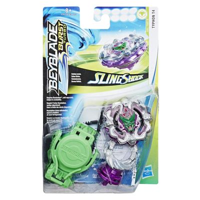 Beyblade Burst Turbo Slingshock Typhon T4 Starter Pack  Battling Top & Right/Left-Spin Launcher, Age 8+