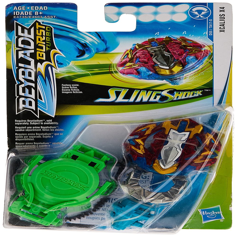 Beyblade Burst Turbo Slingshock Xcalius X4 Starter Pack - Battling Top and Right/Left-Spin Launcher, Age 8+