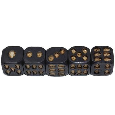 Charmgle Black Skull Dice Halloween Dice Scary Party Gaming Skeleton Dice Novelty Decor for Club Pub Home 1 Set of 5pcs