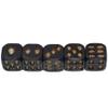 Charmgle Black Skull Dice Halloween Dice Scary Party Gaming Skeleton Dice Novelty Decor for Club Pub Home 1 Set of 5pcs view 1