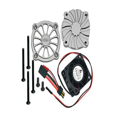 GPM for Traxxas Unlimited Desert Racer 4X4 (#85076-4) Upgrade Parts Aluminum Motor Heatsink with Cooling Fan - 1 Set Gray Silver