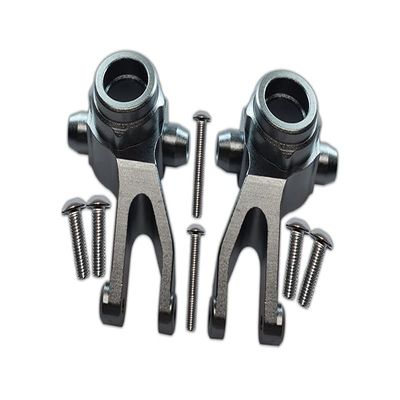 Aluminum Front Knuckle Arms For Arrma 1:10 GRANITE/BIG ROCK 3S / BIG ROCK V3 3S / VORTEKS 3S - 1Pr Set Gray Silver