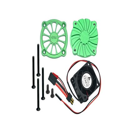 GPM For Traxxas Unlimited Desert Racer 4X4 (#85076-4) Upgrade Parts Aluminum Motor Heatsink With Cooling Fan - 1 Set Green