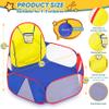 Eocolz Kids Ball Pit Large Pop Up Childrens Ball Pits Tent for Toddlers Playhouse Baby Crawl Playpen with Basketball Hoop and Zipper Storage Bag, 4 Ft/120CM, Balls Not Included (Blue Yellow Red) view 2