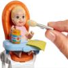 Barbie Babysitting Playset with Skipper Friend Doll, Color-Change Baby Doll, High Chair, Crib and Themed Accessories for 3 to 7 Year Olds view 2