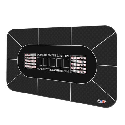 GSE Games & Sports Expert Casino Texas Hold'em Poker Tabletop Layout Mat, Non-Slip Rubber Texas Hold'em Table Top for Family/Friends Parties, Casino Night